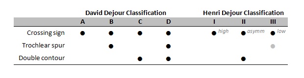 Comparison of the classifications of David and Henri Dejour